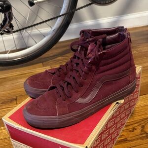Vans Unisex Maroon High-Top Sneakers